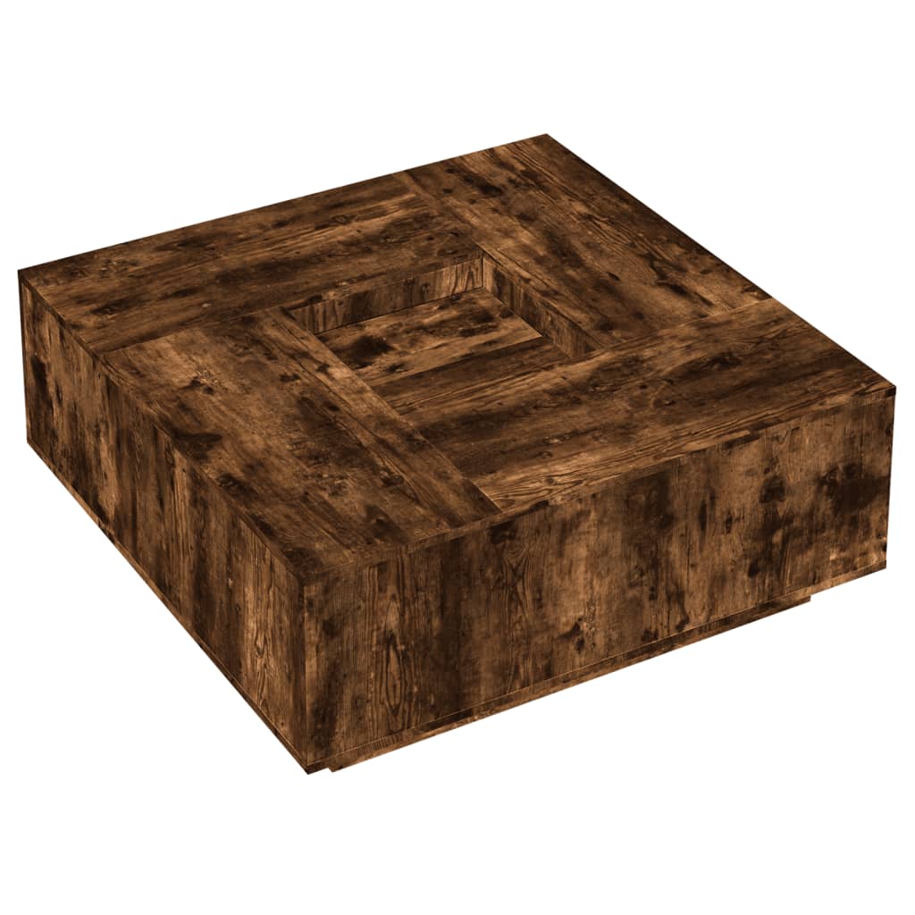 Tavolino da Salotto Rovere Fumo 100x100x40 cm Legno Multistrato