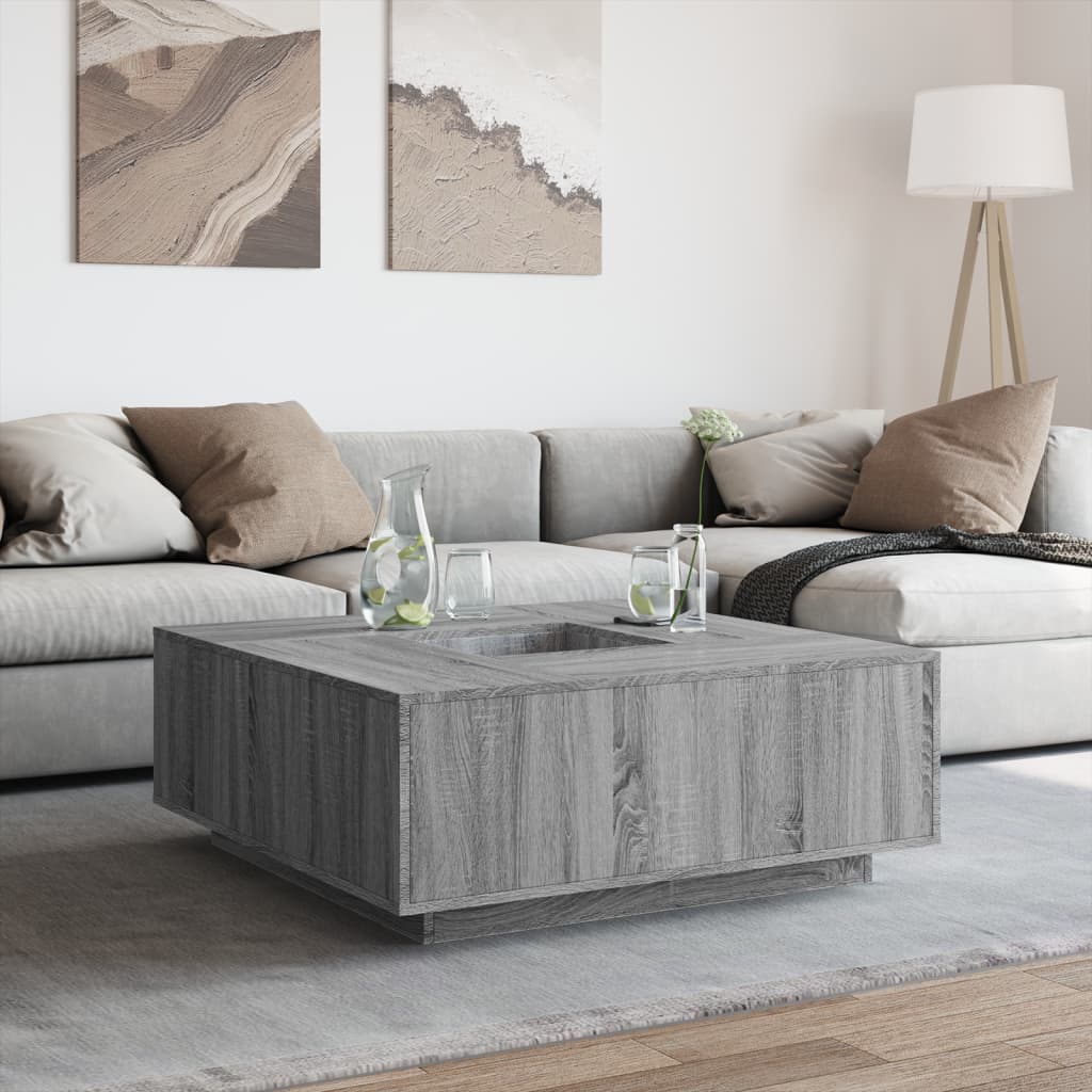 Tavolino Salotto Grigio Sonoma 100x100x40 cm Legno Multistrato