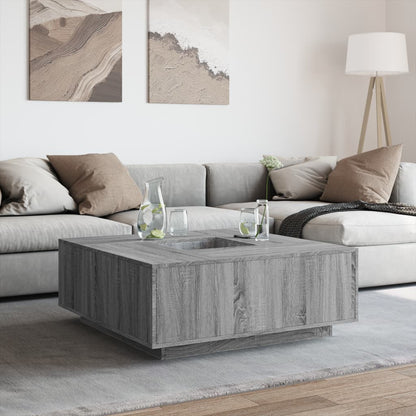 Tavolino Salotto Grigio Sonoma 100x100x40 cm Legno Multistrato