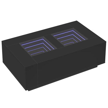 Tavolino da Salotto con LED Infinity Nero 116x69x40 cm