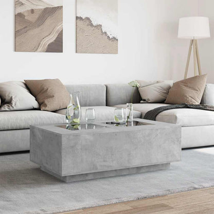 Tavolino Salotto con LED Infinity Grigio Cemento 116x69x40 cm