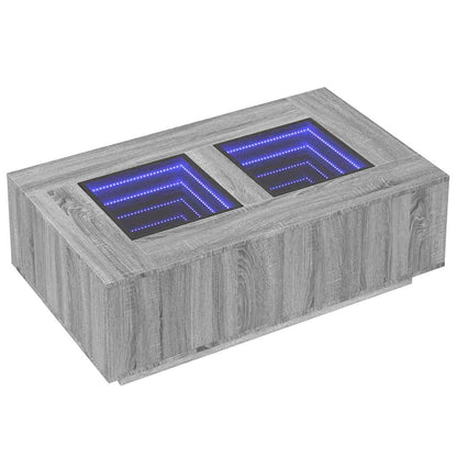 Tavolino da Salotto con LED Infinity Rovere Sonoma 116x69x40 cm
