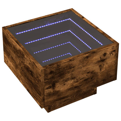 Comodino con LED Infinity Rovere Fumo 40x40x30 cm
