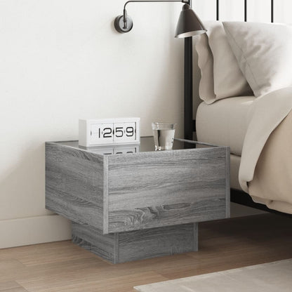 Comodino con LED Infinity Rovere Sonoma 40x40x30 cm