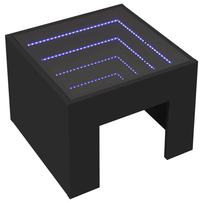 Comodino con LED Infinity Nero 40x40x30 cm