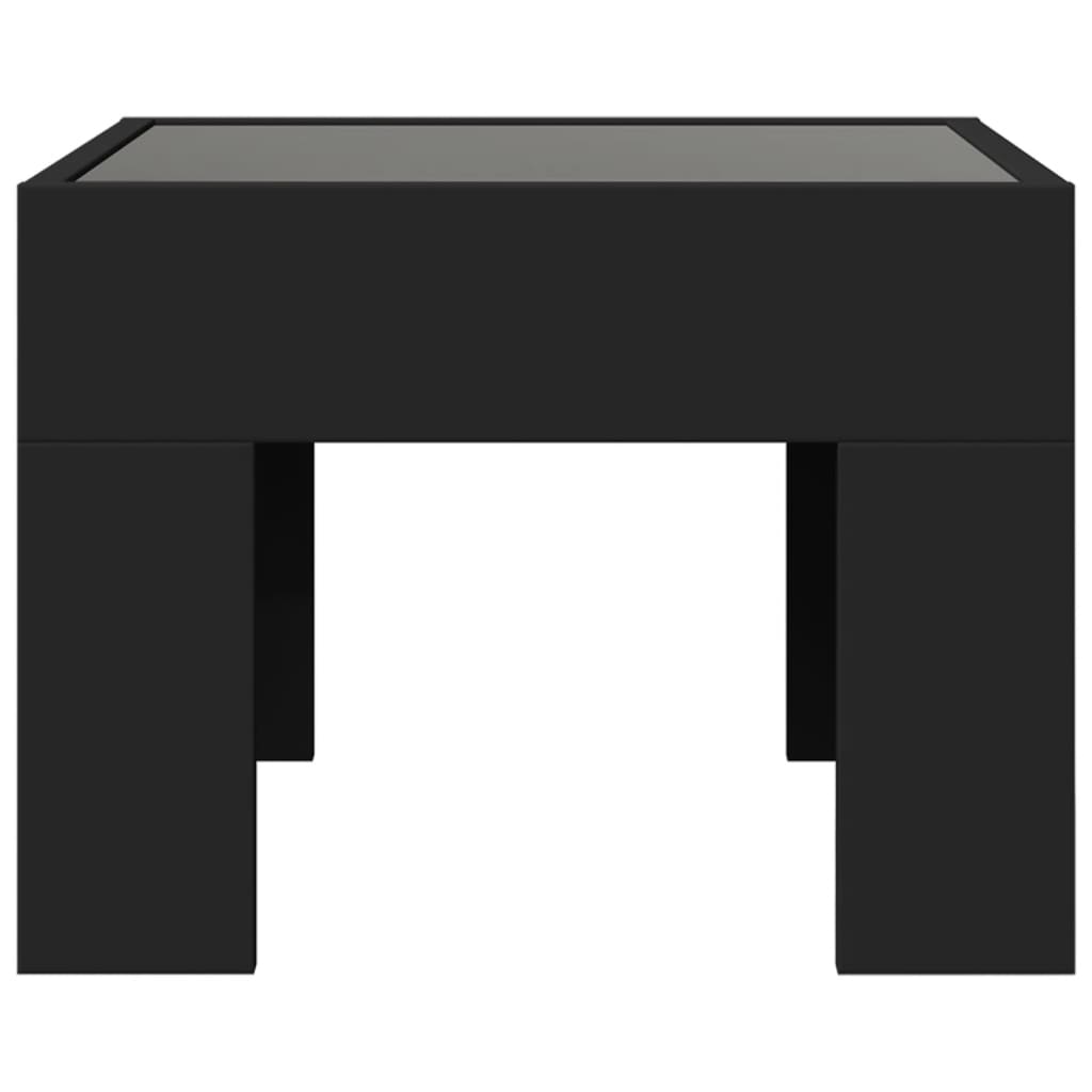 Comodino con LED Infinity Nero 40x40x30 cm