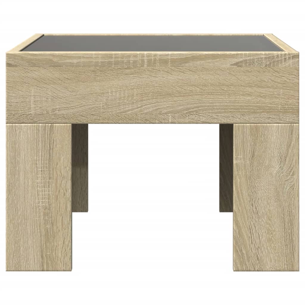 Comodino con LED Infinity Rovere Sonoma 40x40x30 cm