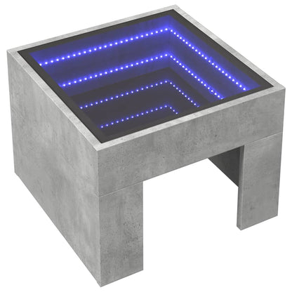 Comodino con LED Infinity Grigio Cemento 40x40x30 cm