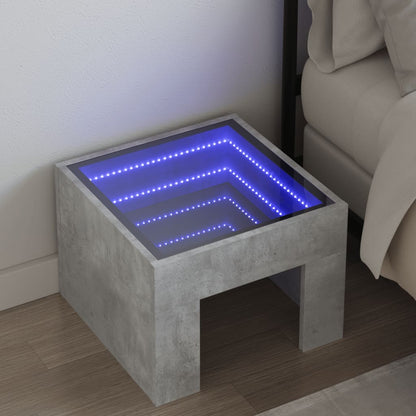 Comodino con LED Infinity Grigio Cemento 40x40x30 cm