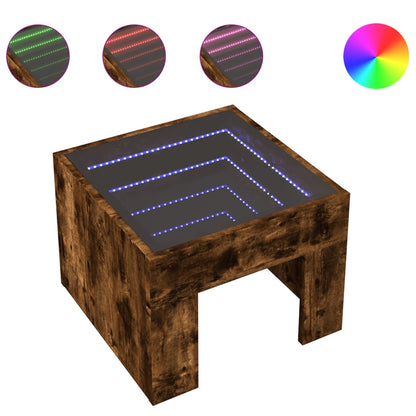 Comodino con LED Infinity Rovere Fumo 40x40x30 cm