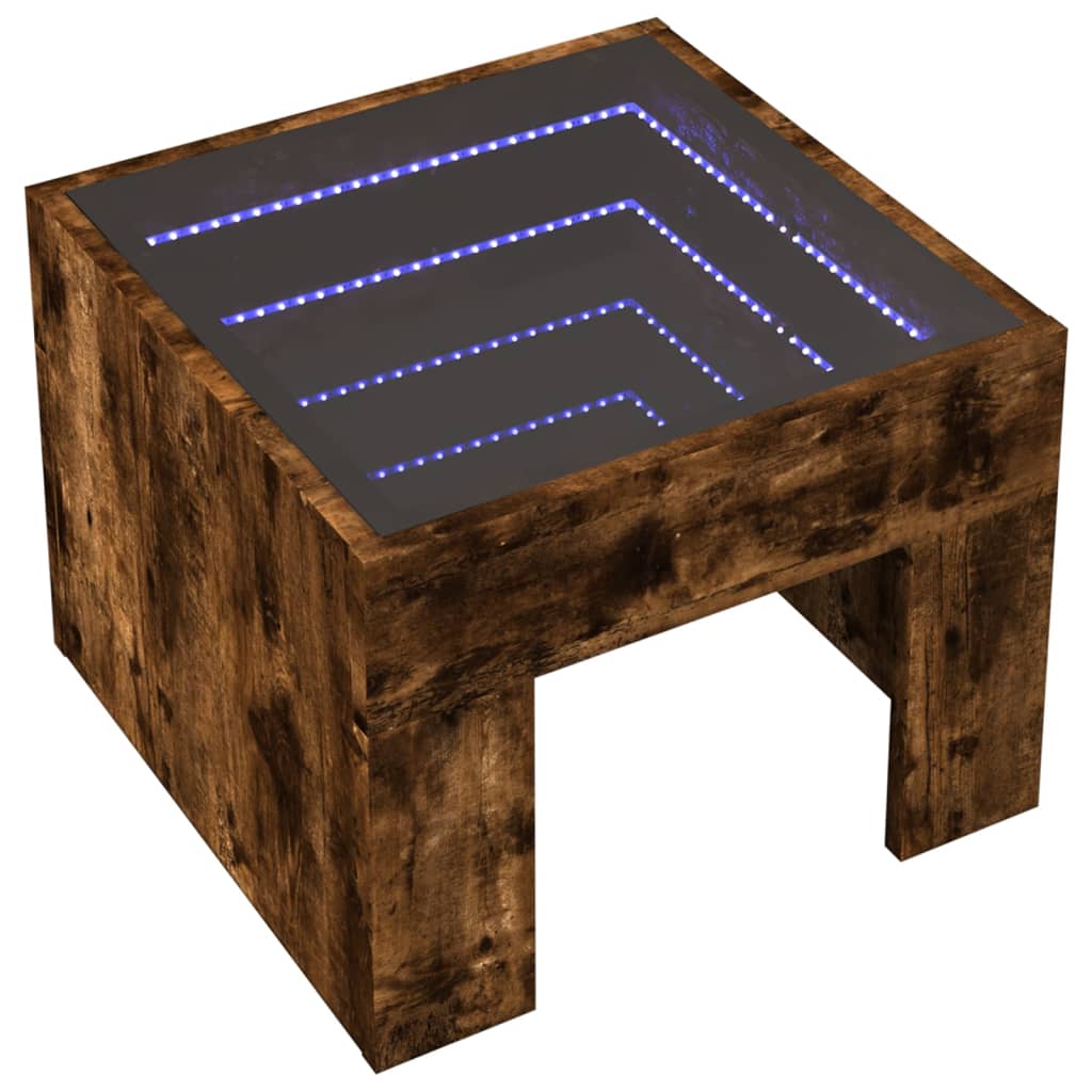 Comodino con LED Infinity Rovere Fumo 40x40x30 cm