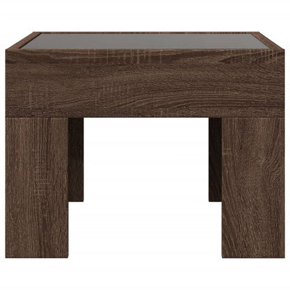 Comodino con LED Infinity Rovere Marrone 40x40x30 cm