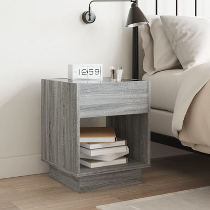 Comodino con LED Infinity Rovere Sonoma 40x40x50 cm