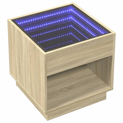 Comodino con LED Infinity Rovere Sonoma 50x50x50 cm