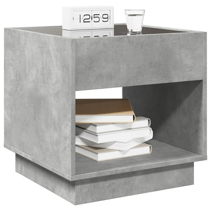Comodino con LED Infinity Grigio Cemento 50x50x50 cm