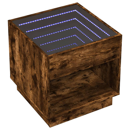 Comodino con LED Infinity Rovere Fumo 50x50x50 cm