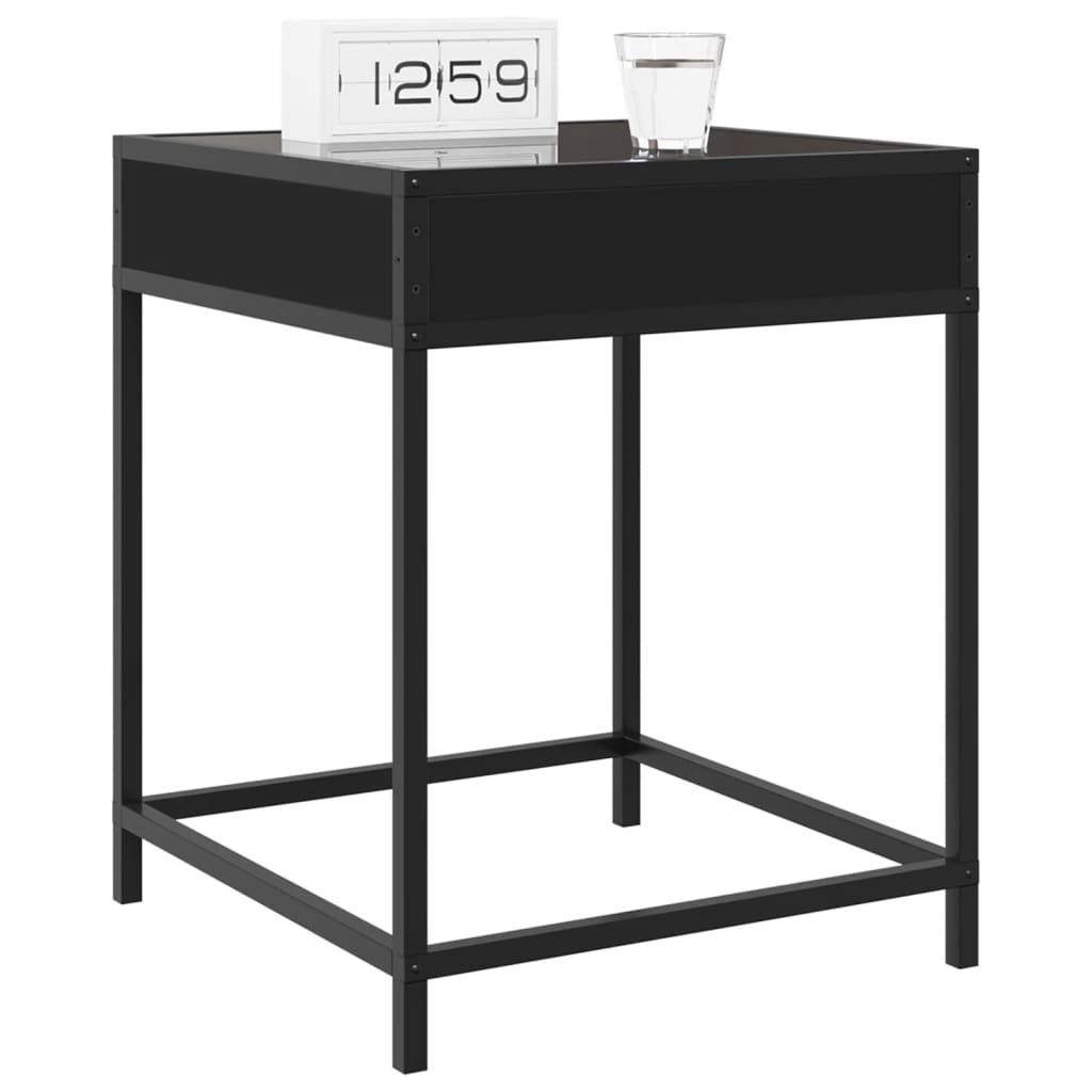 Comodino con LED Infinity Nero 40x40x51 cm