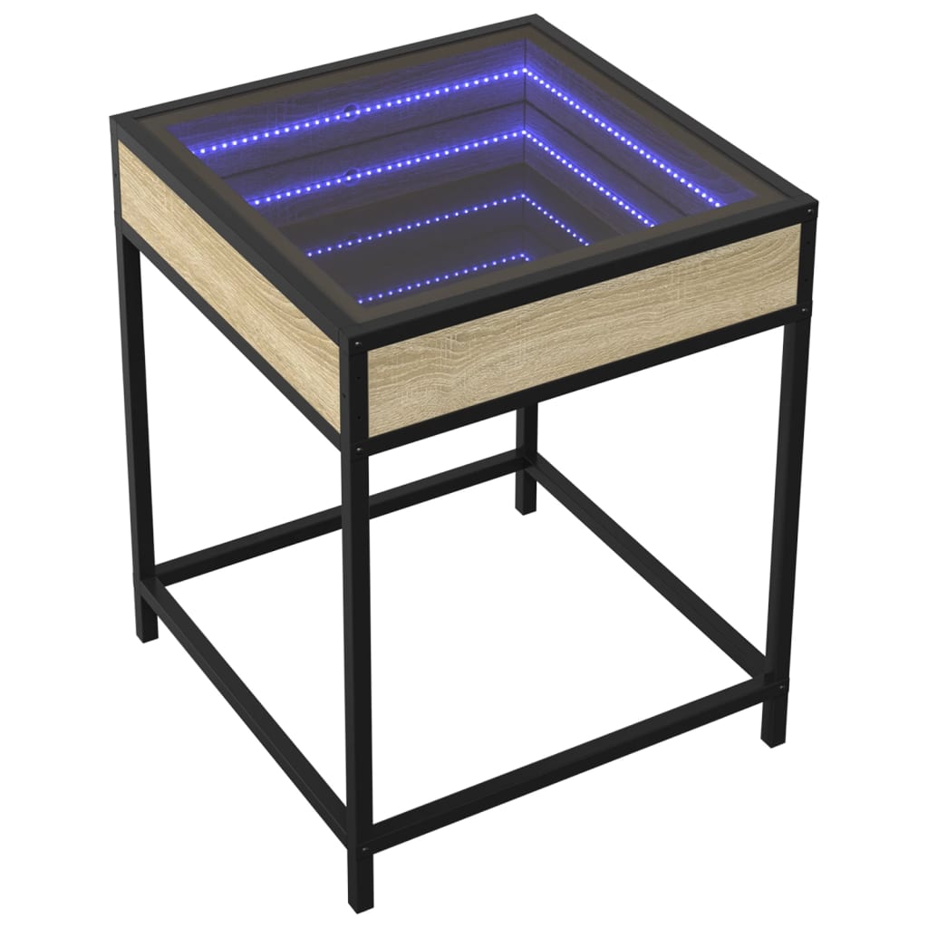 Comodino con LED Infinity Rovere Sonoma 40x40x51 cm