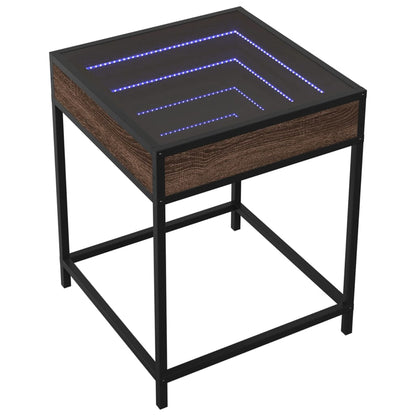 Comodino con LED Infinity Rovere Marrone 40x40x51 cm
