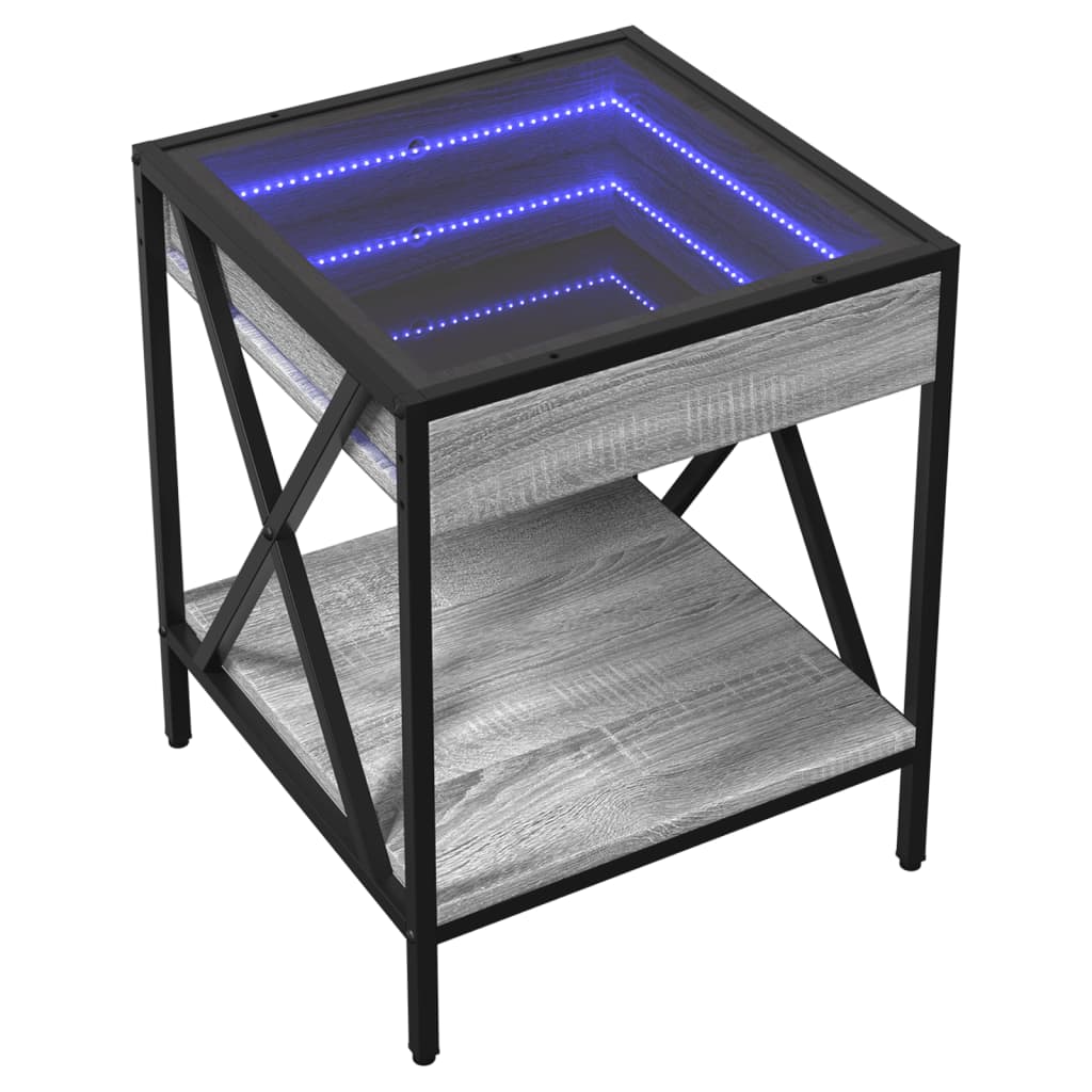 Comodino con LED Infinity Rovere Sonoma 40x40x50 cm