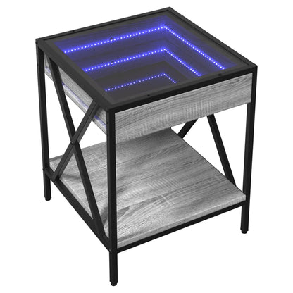 Comodino con LED Infinity Rovere Sonoma 40x40x50 cm