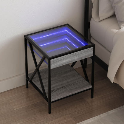 Comodino con LED Infinity Rovere Sonoma 40x40x50 cm