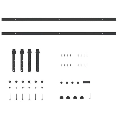 Kit Anta Scorrevole Armadio in Acciaio al Carbonio 113 cm