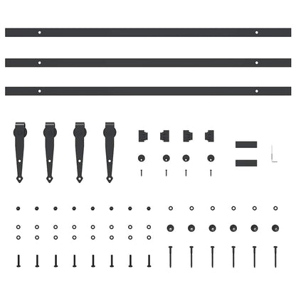 Kit Anta Scorrevole Armadio in Acciaio al Carbonio 244 cm