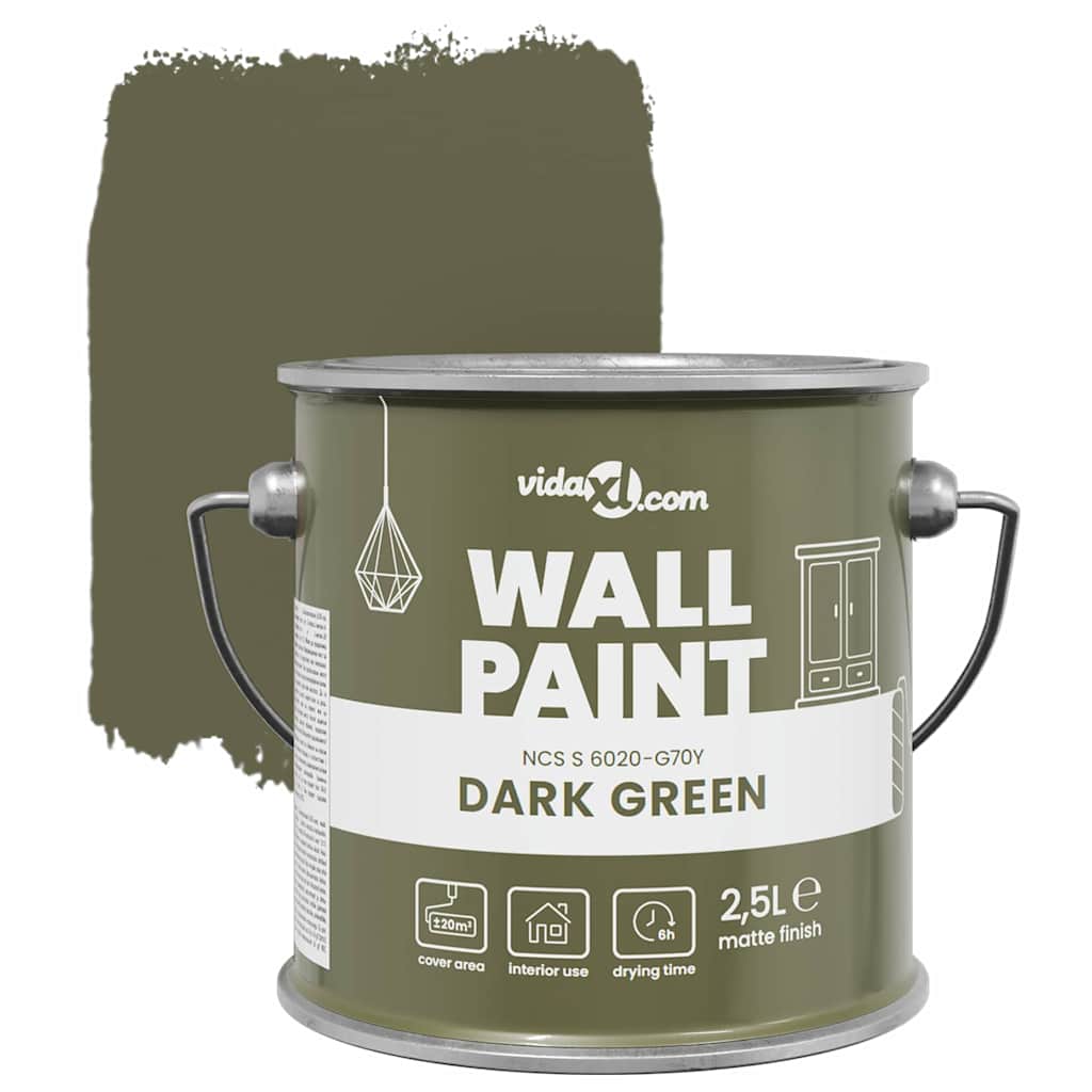 Pittura murale Verde 2,5 L Stampa da parete