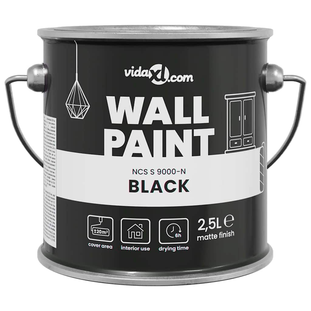 Pittura murale Nero 2,5 L Stampa da parete