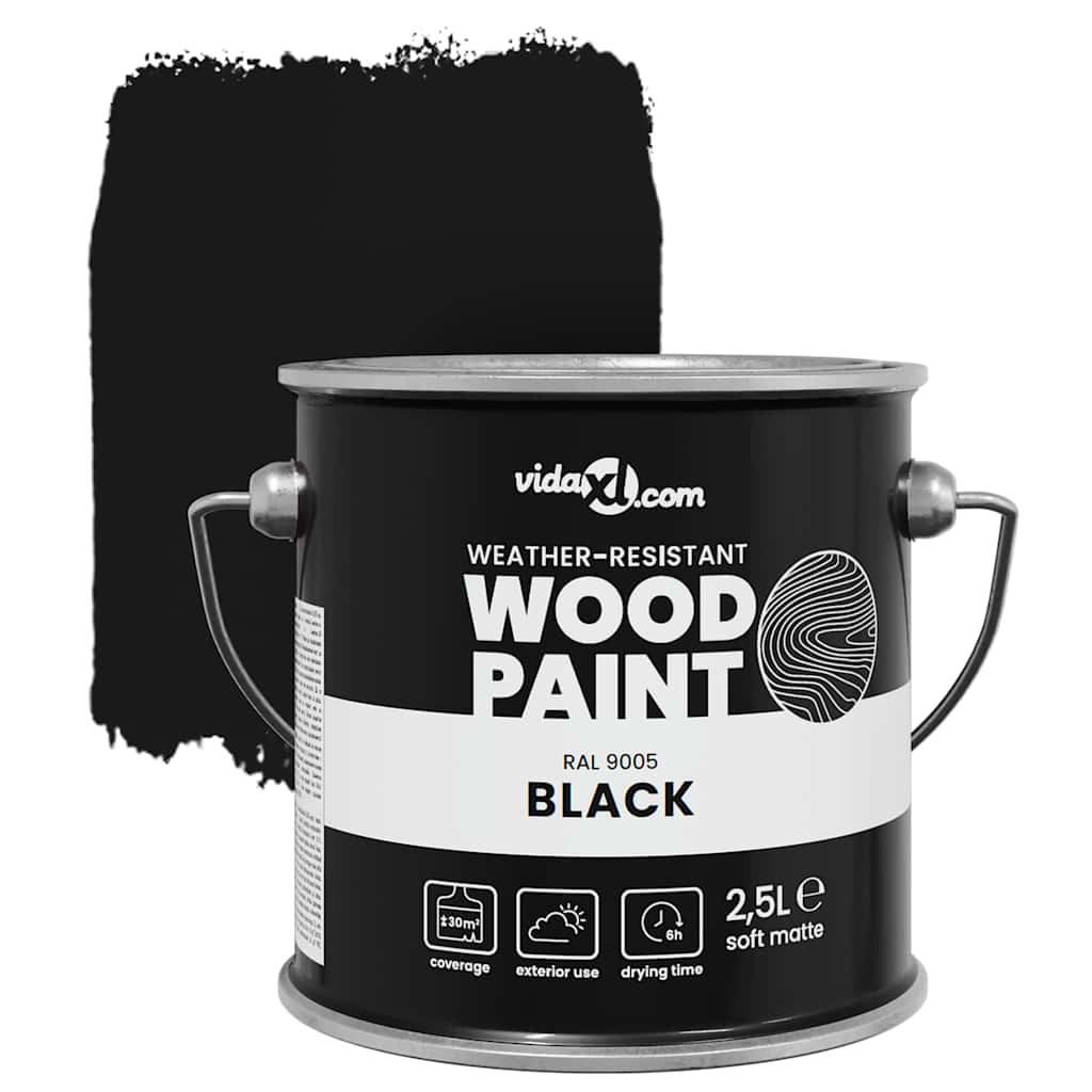 Vernice per legno Nero 2,5 L Stampa da parete