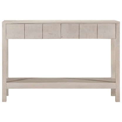 Tavolo Consolle Bianco 110x35x75cm Legno Massello di Mango