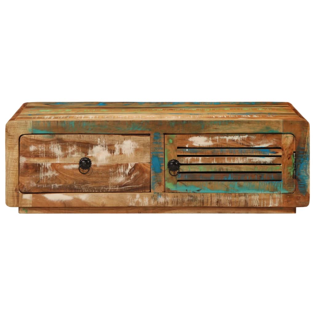 Tavolino da Salotto 89x55x29 cm in Legno Massello di Recupero
