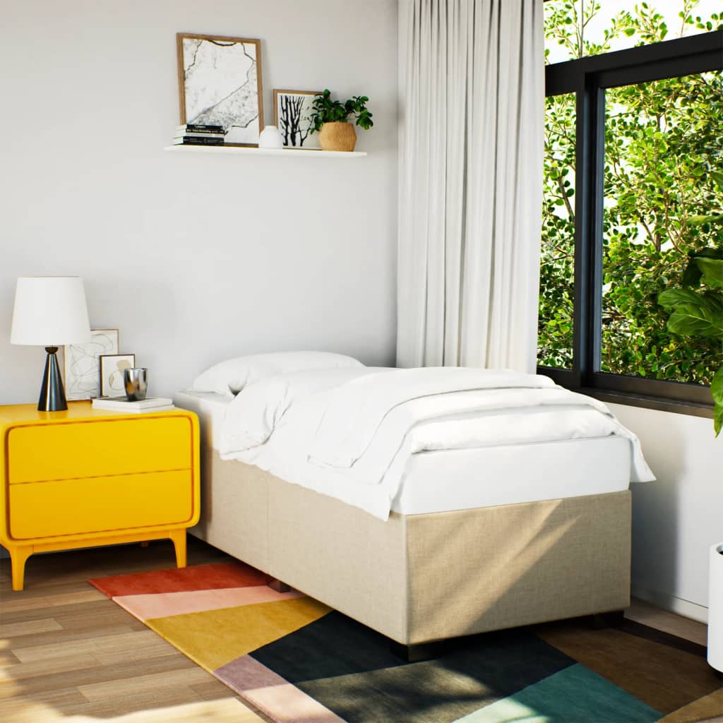 Giroletto senza Materasso Crema 90x190 cm in Tessuto
