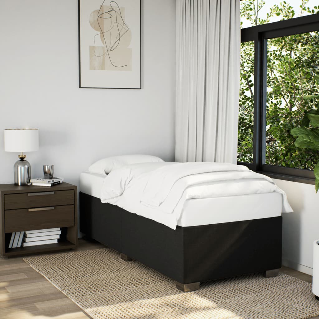 Giroletto senza Materasso Nero 90x200 cm in Tessuto