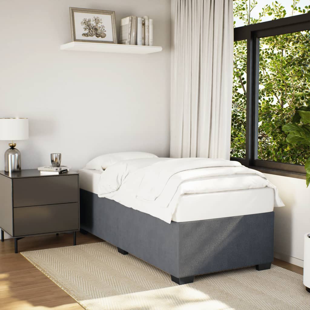 Giroletto senza Materasso Grigio Scuro 90x190 cm Velluto