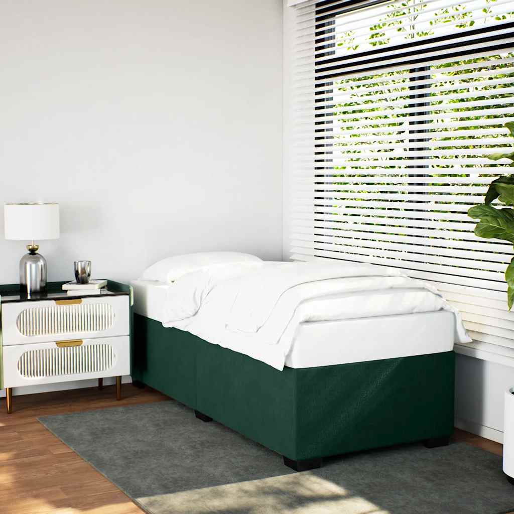 Giroletto senza Materasso Verde Scuro 90x190 cm in Velluto