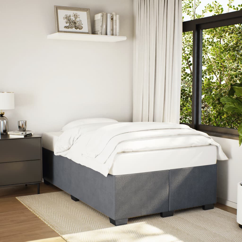 Giroletto senza Materasso Grigio Scuro 120x190 cm Velluto