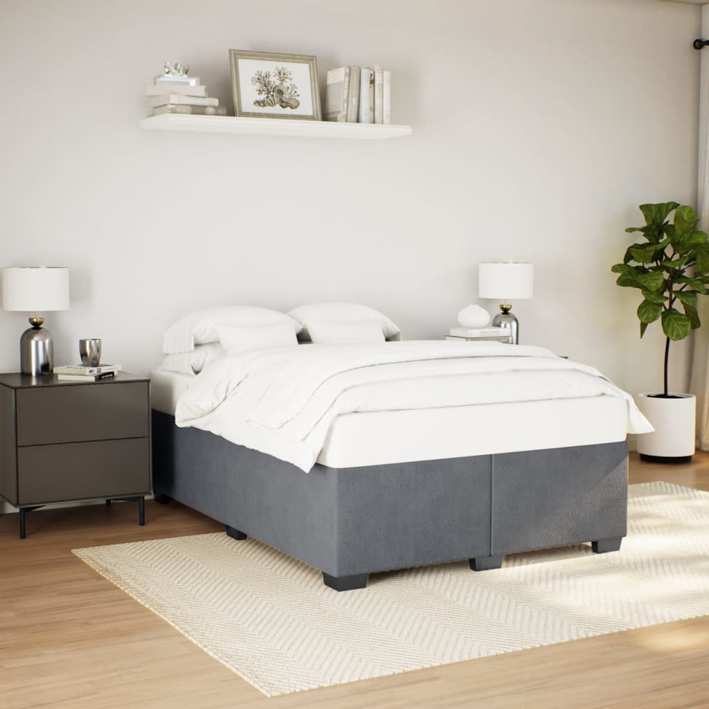 Giroletto senza Materasso Grigio Scuro 140x200 cm Velluto