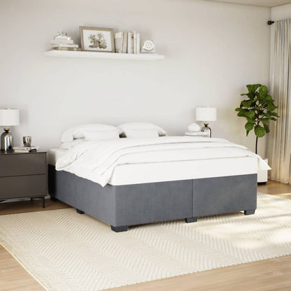 Giroletto senza Materasso Grigio Scuro 200x200 cm Velluto