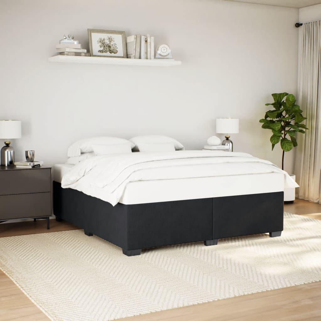 Giroletto senza Materasso Nero 200x200 cm in Velluto