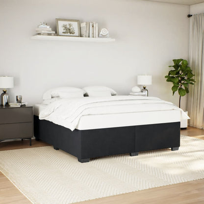 Giroletto senza Materasso Nero 200x200 cm in Velluto