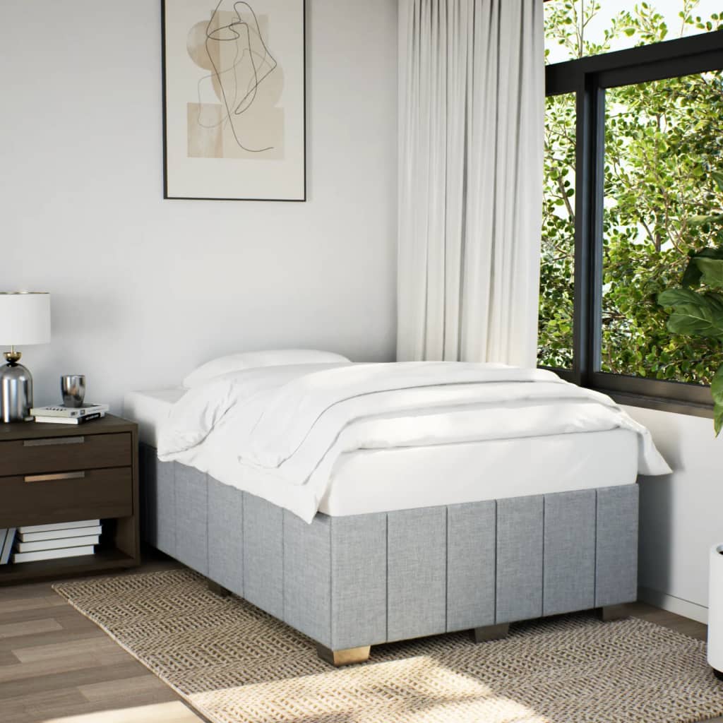Giroletto senza Materasso Grigio Chiaro 120x190 cm in Tessuto