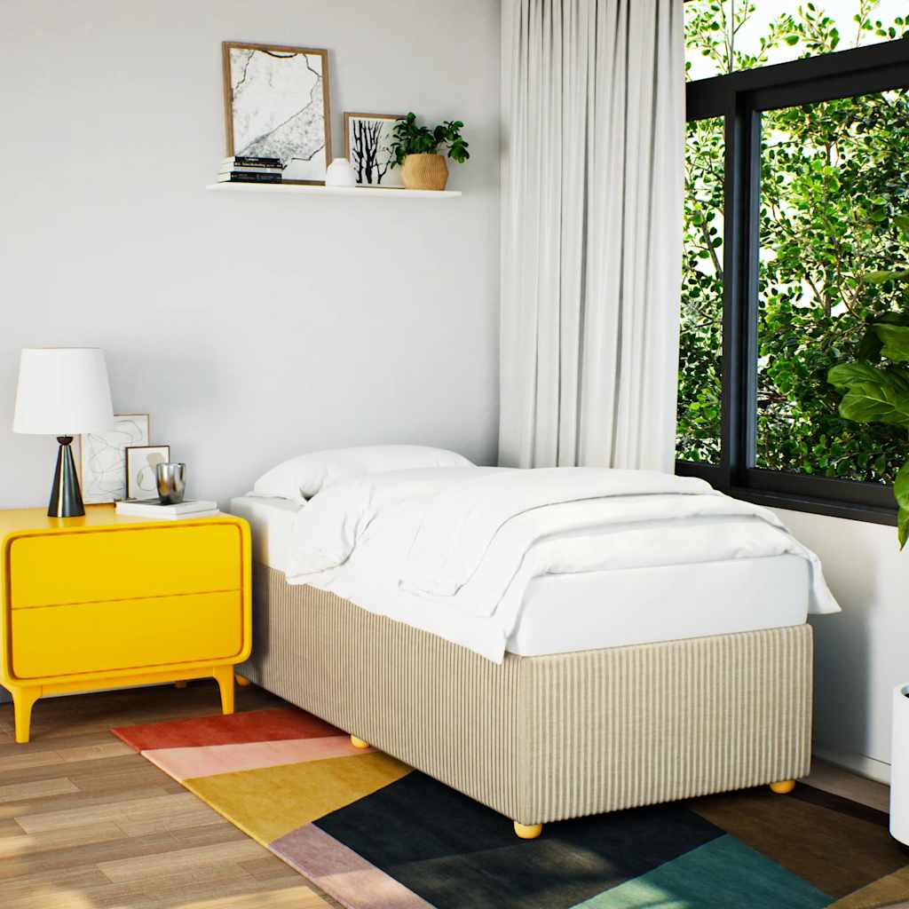 Giroletto senza Materasso Crema 90x190 cm in Tessuto