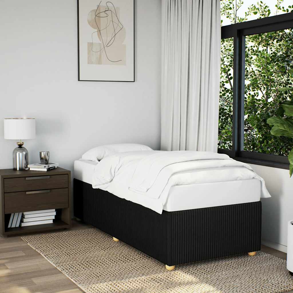 Giroletto senza Materasso Nero 100x200 cm in Tessuto
