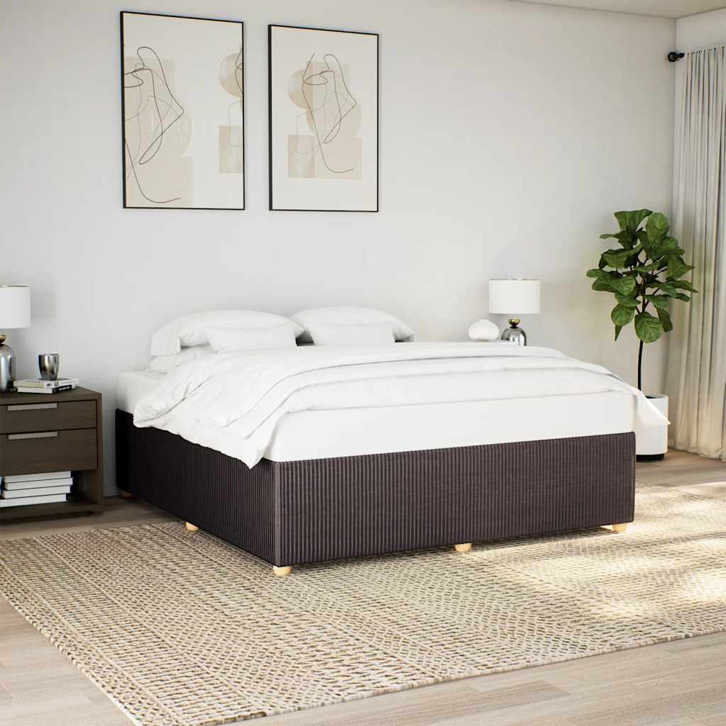 Giroletto senza Materasso Marrone Scuro 200x200 cm in Tessuto