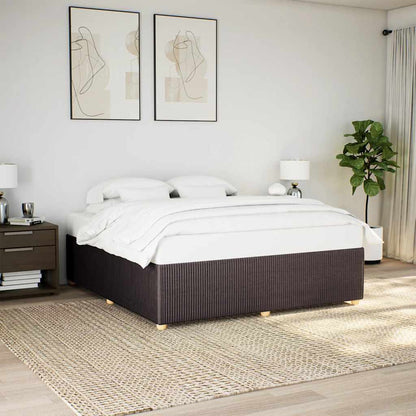 Giroletto senza Materasso Marrone Scuro 200x200 cm in Tessuto