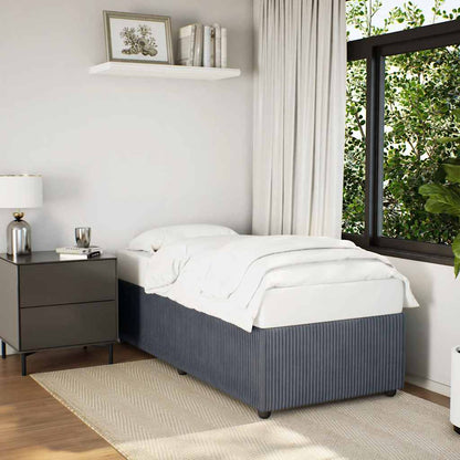 Giroletto senza Materasso Grigio Scuro 80x200 cm Velluto