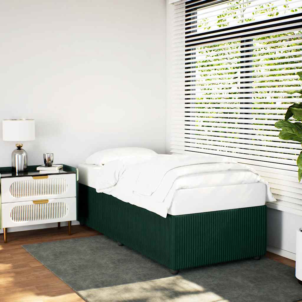 Giroletto senza Materasso Verde Scuro 80x200 cm in Velluto