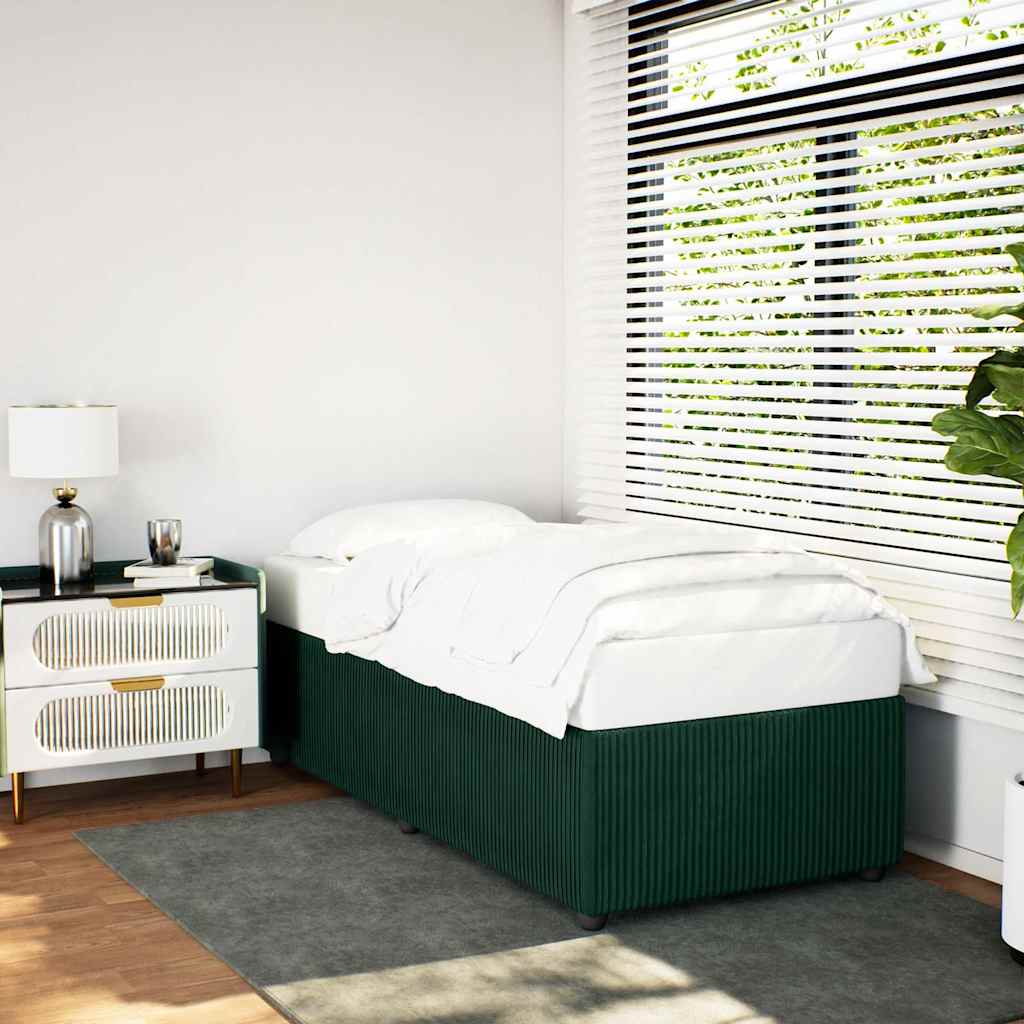 Giroletto senza Materasso Verde Scuro 90x200 cm in Velluto